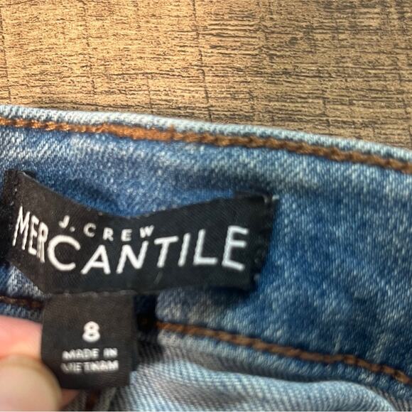 J Crew Mercantile Denim Mini Skirt Womens Size 8 Raw Hem Cowgirl Rodeo Country - Picture 7 of 9